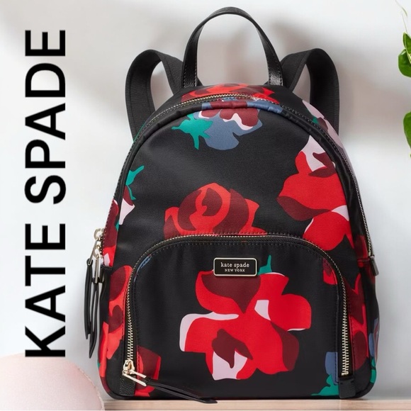Kate Spade Dawn Bold Roses Medium Backpack - Picture 1 of 7